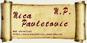 Mića Pavletović vizit kartica